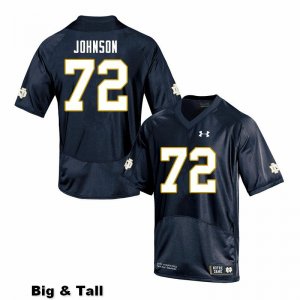Notre Dame Fighting Irish Men's Caleb Johnson #72 Navy Under Armour Authentic Stitched Big & Tall College NCAA Football Jersey SSL2399VK